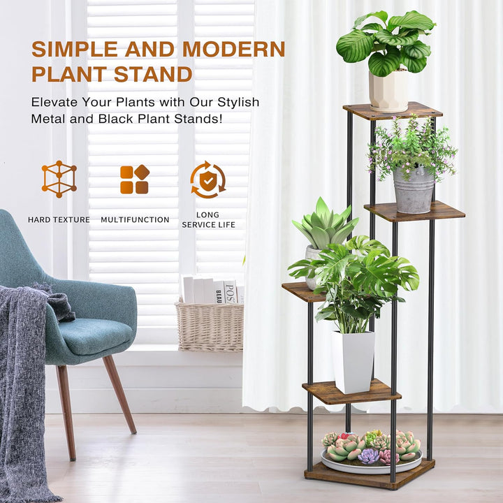 Blumenständer, Pflanzenständer Innen, 5 Etagen Modernes blumentopf ständer, Blumentreppen Metall, pf