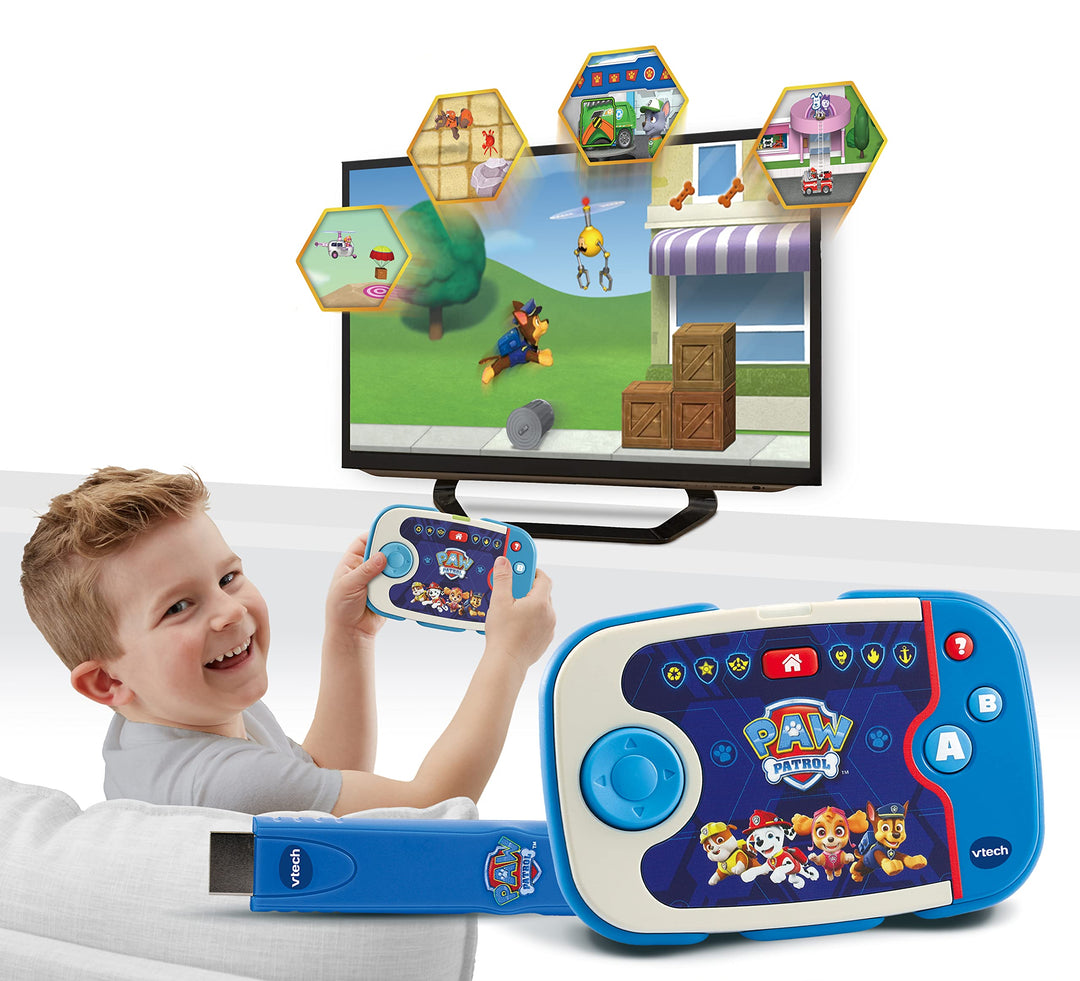 VTech ABC Smile TV - PAW Patrol Lernkonsole – Kabellose Spielkonsole mit HDMI-Stick für den Fernsehe