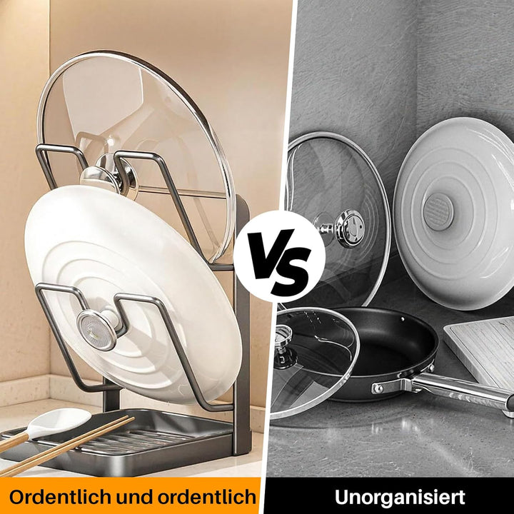 Generisch Topfdeckel Organizer Küchenregal,Topfdeckelhalter Küche,Multifunktionaler Küchenorganizer