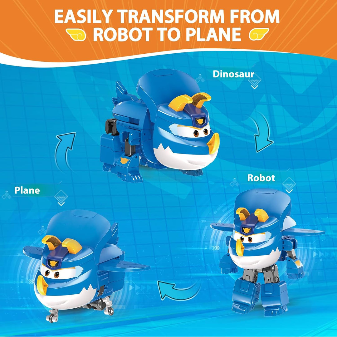 Super Wings Verwandelbares Roboterspielzeug 2PCS Trico & Stego, 3-in-1 Dinosaurier-Spielzeug 12,7 cm