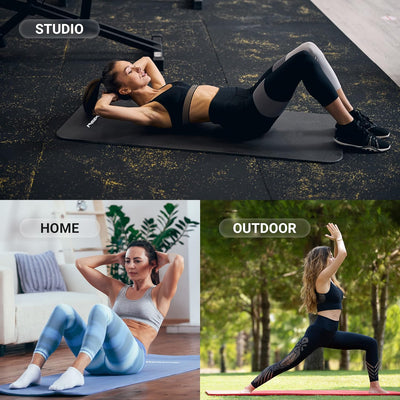 MSPORTS Gymnastikmatte Premium inkl. Tragegurt + Übungsposter + Workout App I Hautfreundliche Fitnes