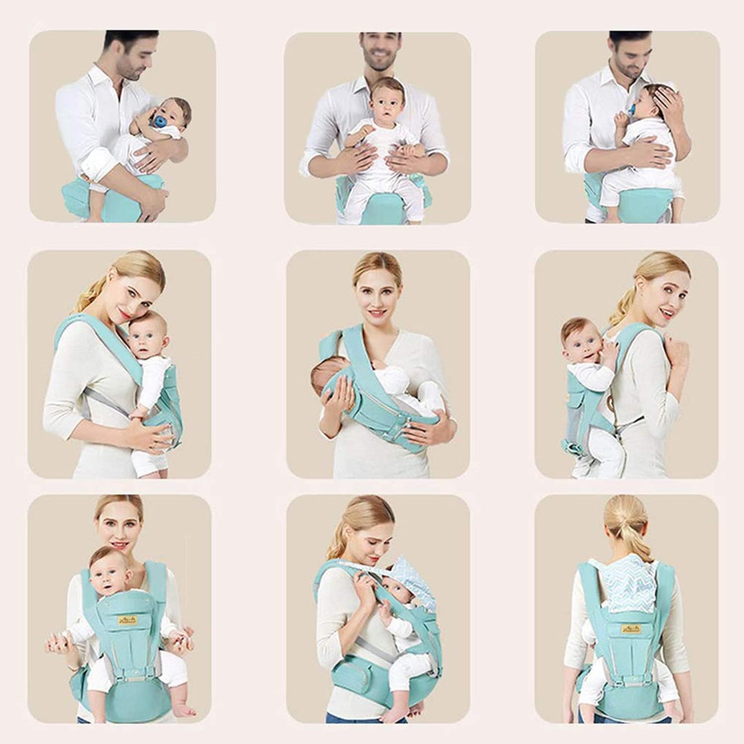 Viedouce Babytrage Ergonomische mit Hüftsitz/Reine Baumwolle Leicht und atmungsaktiv/Multiposition:D