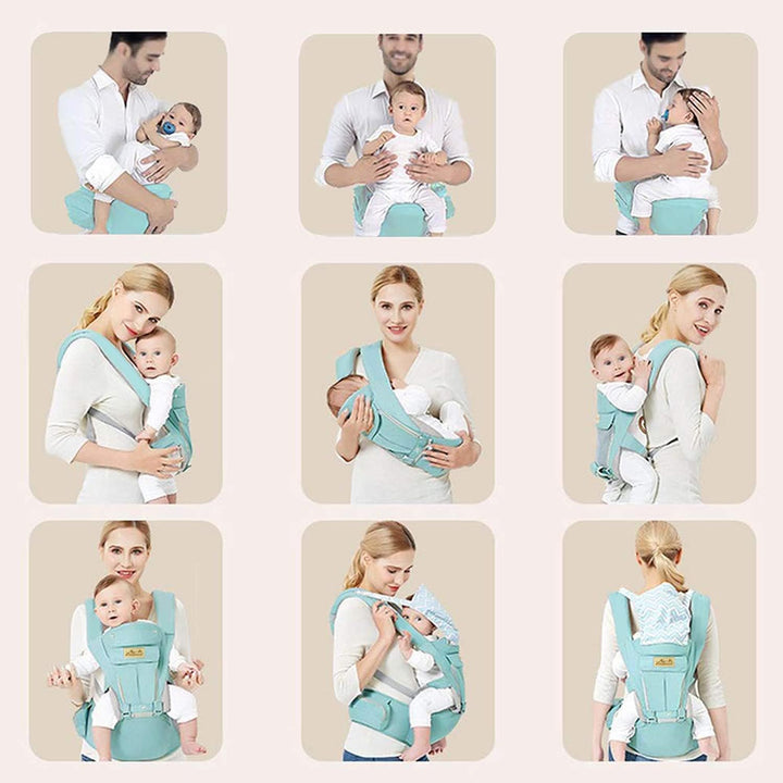 Viedouce Babytrage Ergonomische mit Hüftsitz/Reine Baumwolle Leicht und atmungsaktiv/Multiposition:D