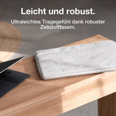 Woodcessories - Nachhaltige Laptoptasche kompatibel mit MacBook 15-16 Zoll Hülle Grau - aus Papier M