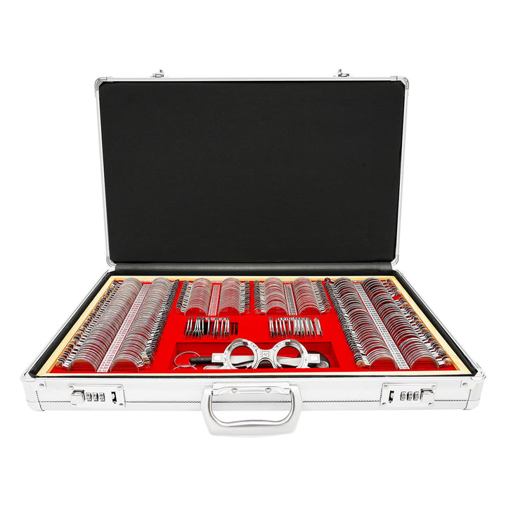 266pcs Metallrand Prisma Trial Lens Set, Beutel 266 Pcs Testlinsen-Set, für MRT Optiker und Augenkli