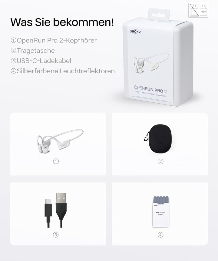 SHOKZ OpenRun Pro 2 Knochenschall Sportkopfhörer, Open-Ear-Ohrhörer mit Bluetooth 5.3, Mikrofon mit