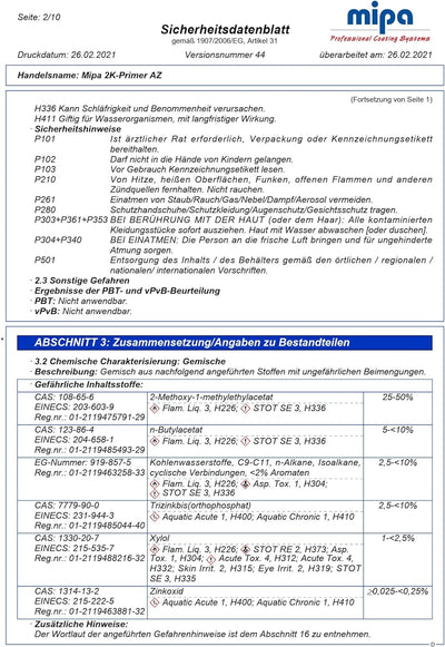 MIPA 2K-Primer AZ dunkelgrau 1 Liter