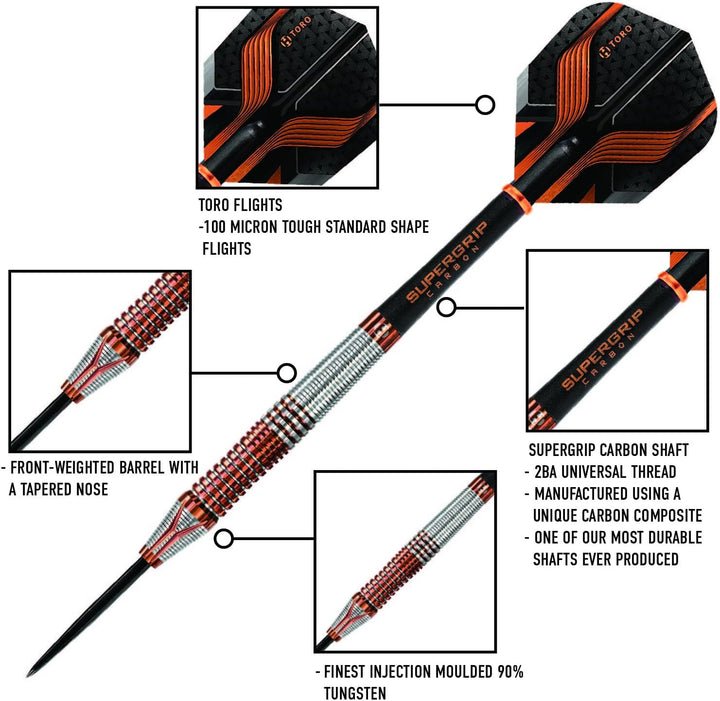 Harrows Steel Darts Toro 90% Tungsten Steeltip Dart Steeldart Hochwertiger Tungsten Dart Dartpfeile