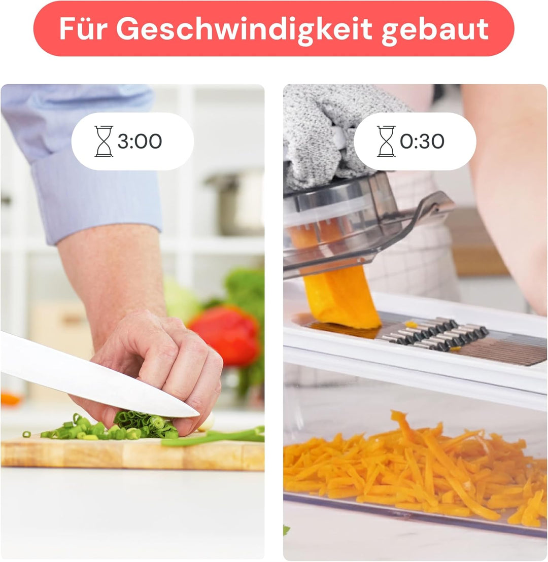 Mandoline Gemüsehobel Gemüsereibe - Gurkenhobel Dünne Scheiben - Reibe für Gemüse - Hobel Gemüse - K