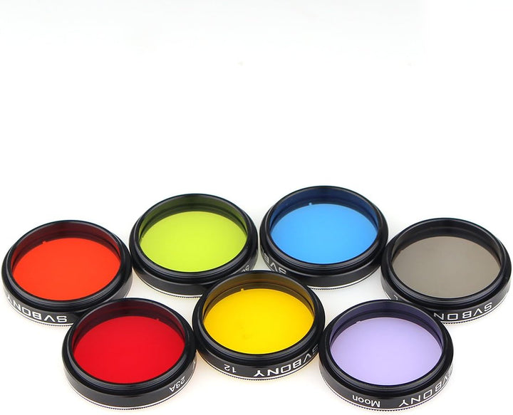 Svbony Filter Set 1.25 Zoll 7 Stück Okular Filter Set Mondfilter CPL-Filter Fünf Farbfilter für Bunt