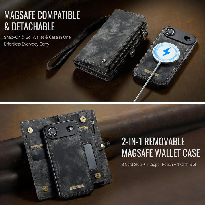 für iPhone Air Hülle, Flip PU Leder TPU Stossfest Kartenfach Tasche Handyhülle für iPhone Air, Magne