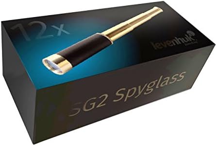 Levenhuk Spyglass SG2 Antique Spektiv mit Holzkoffer, Bietet Scharfe, Helle Bilder von Entfernten Ob