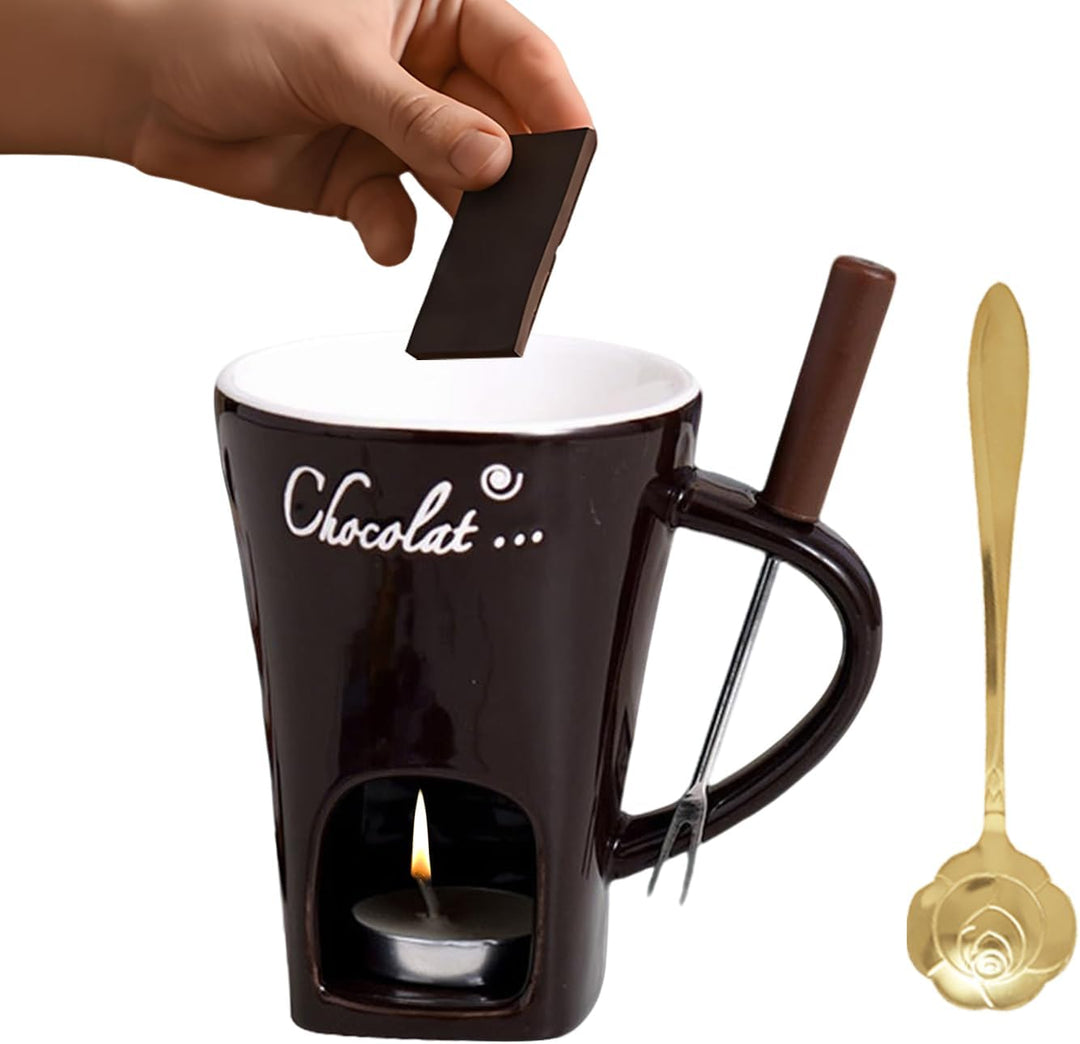 Schokoladen-Fondue-Tasse – kleine Keramik-Simmerbecher, Schokoladenschmelzbecher | für Käse, Karamel