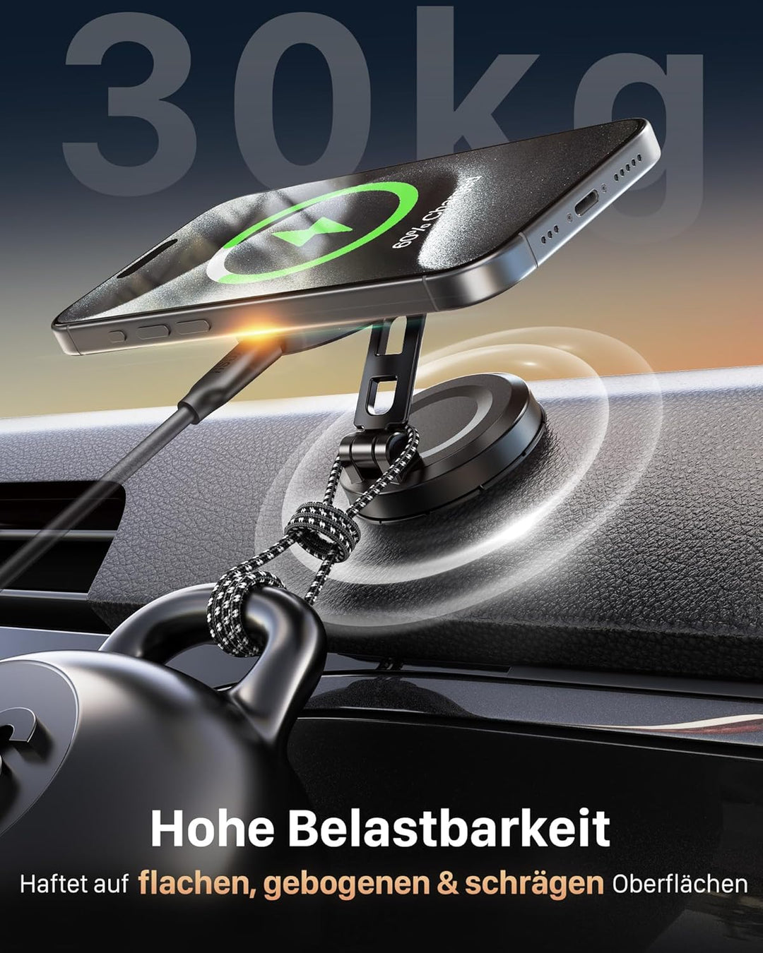 YOSH Handyhalterung Auto für MagSafe mit 15W Ladefunktion, für magsafe autohalterung ladefunktion mi