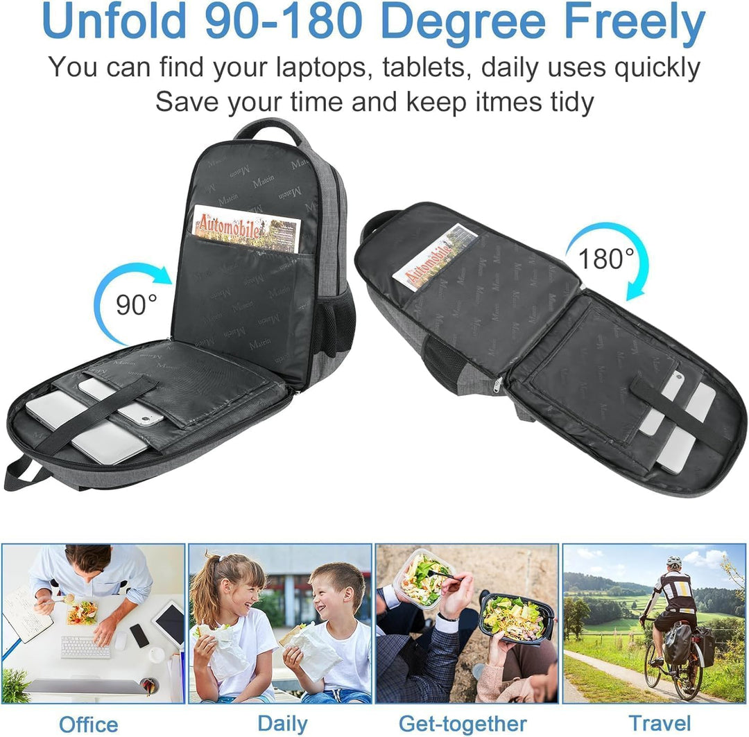 MATEIN Laptop Rucksack mit Kühlfach, Lunch Rucksack Reiserucksack Herren mit USB Ladeanschluss, Anti