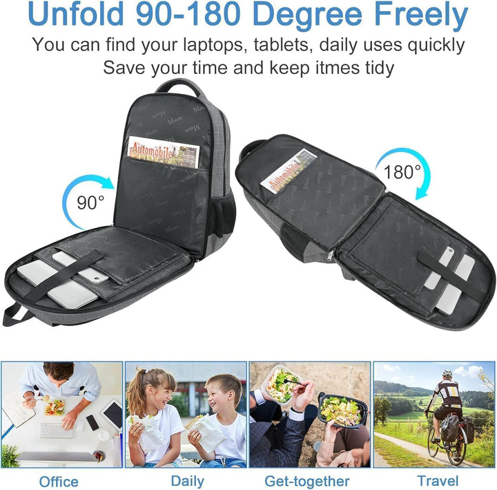 MATEIN Laptop Rucksack mit Kühlfach, Lunch Rucksack Reiserucksack Herren mit USB Ladeanschluss, Anti