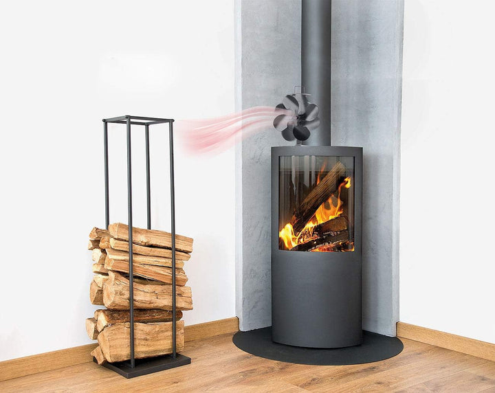 Carlo Milano Kaminventilator: Stromloser Kaminofen-Ventilator mit 4 Lüfter-Blättern, für 60-350 °C (