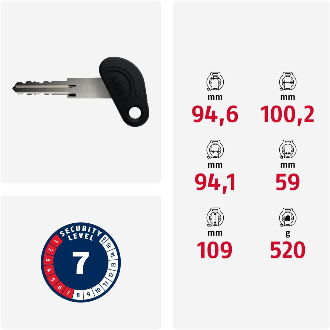 ABUS Rahmenschloss PRO TECTIC 4960 NR - Fahrradschloss zur Befestigung am Rahmen des Fahrrads - 8,5
