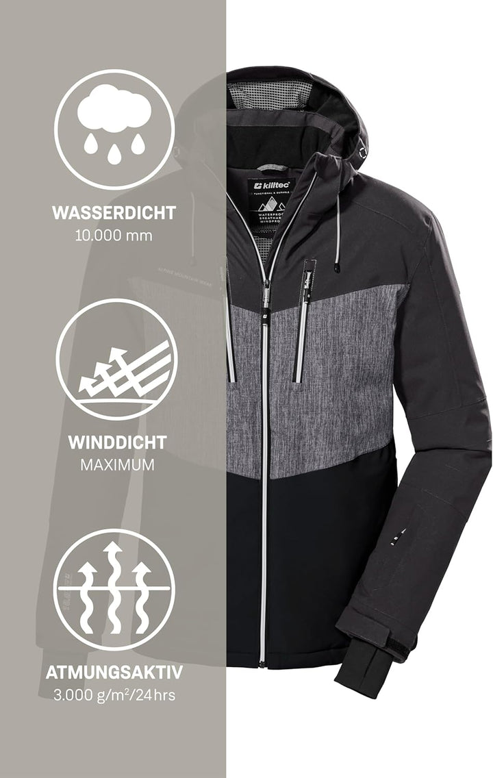 Killtec Herren Ksw 45 Mn Ski Jckt Skijacke/Funktionsjacke mit abzippbarer Kapuze und Schneefang S du