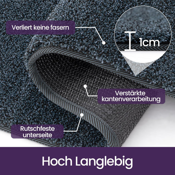 DEXI Flur Teppich Läufer 60 x 180 cm, rutschfeste Fussmatte Innen, Maschinenwaschbare Schmutzfangmat