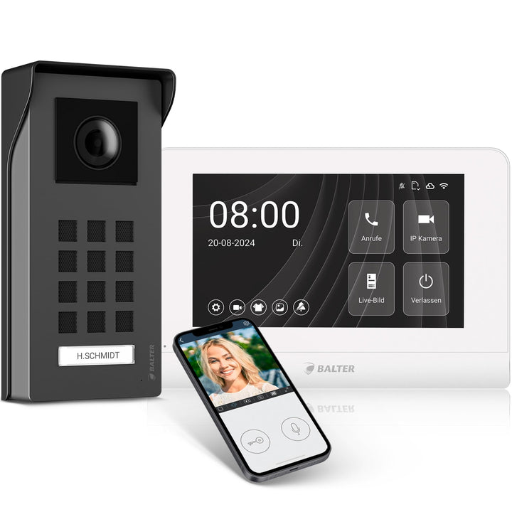 Entri Video Türsprechanlage, Aufputz Türklingel mit Kamera, Smartphone App, 1 Familienhaus, Video Tü