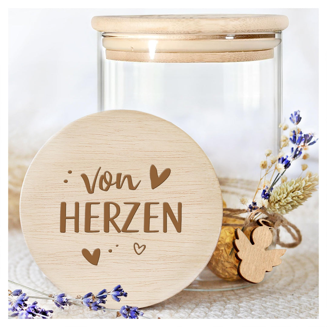 Grandora Vorratsglas Von Herzen Geschenk für Geburtstag, Muttertag Aufbewahrungsglas als Dankeschön