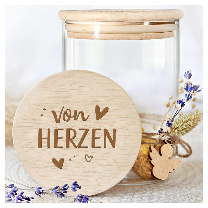 Grandora Vorratsglas Von Herzen Geschenk für Geburtstag, Muttertag Aufbewahrungsglas als Dankeschön