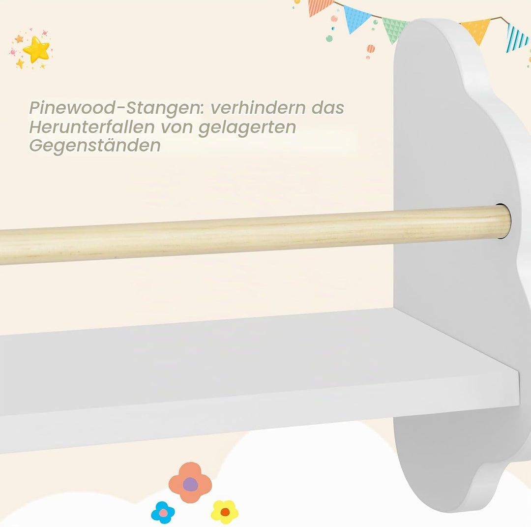 WOLTU Bücherregal Kinder Wand 3er Set, Wandregal Kinderzimmer, Kinderregal für Buchaufbewahrung, aus