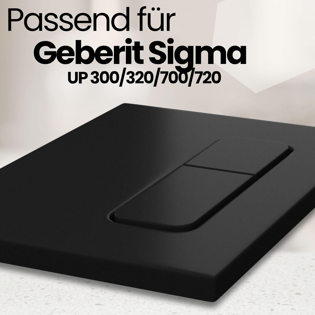 MYLAVABO Drückerplatte matt schwarz, passend für SIGMA Serie von Geberit, Duofix UP320 / (111300005)