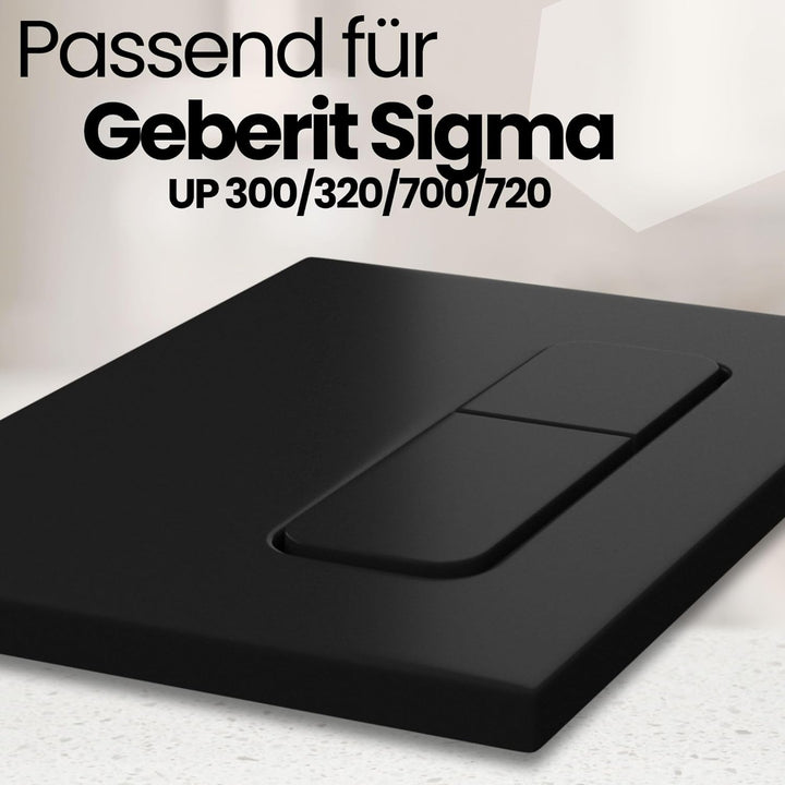 MYLAVABO Drückerplatte matt schwarz, passend für SIGMA Serie von Geberit, Duofix UP320 / (111300005)