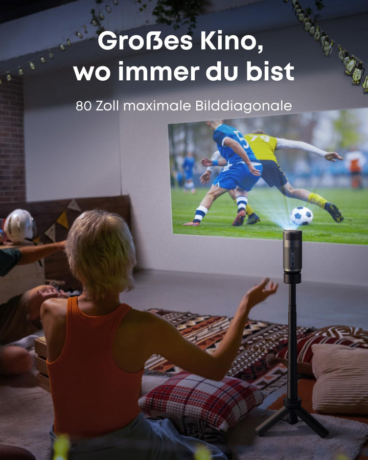 NEBULA Capsule Air Projektor mit Google TV, offiziell Lizenziertes Netflix, 720p Smarter Mini-Beamer