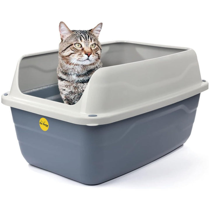 Cat Centre Katzenklo XL Offen Mit Extra Hohem Rand Katzentoilette Ohne Deckel Grau XL 56 x 40 cm XL