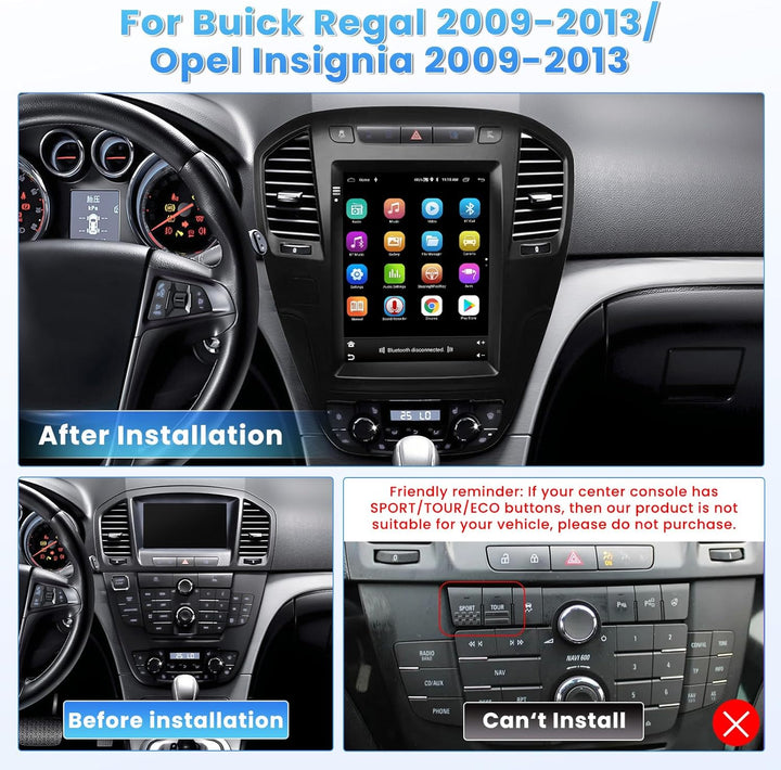 Hikity 2G 64G Autoradio Android 15 Für Opel Insignia Buick Regal 2009-2013 mit Wireless Carplay Andr