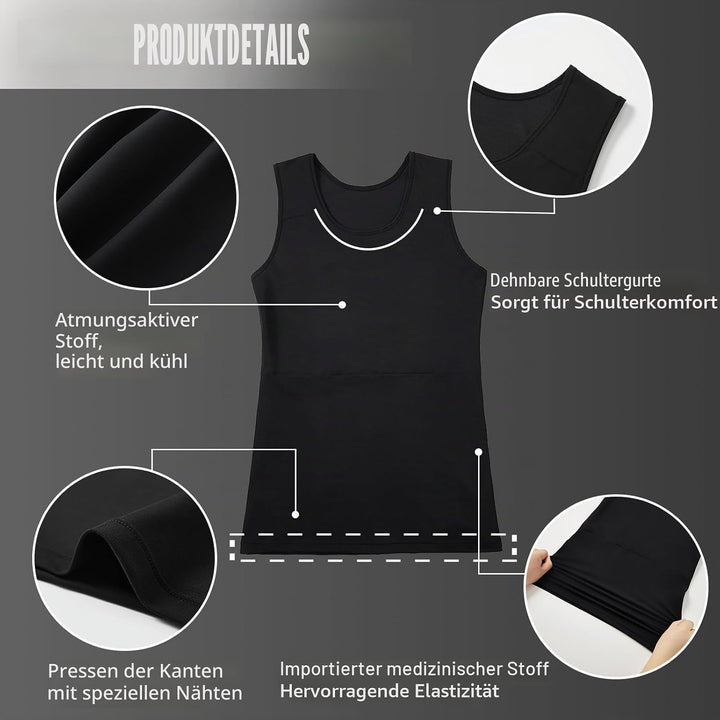 XUJI Transgender FTM Trans Atmungsaktive Halb Brust binder 4XL Tank-schwarz, 4XL Tank-schwarz