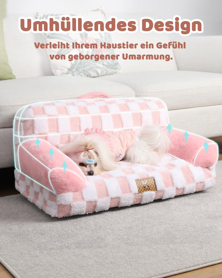 KSIIA Orthopädisches Katzenbett Flauschig 66x37cm, Abnehmbar Katzensofa Hundebett Waschbar, Hundesof