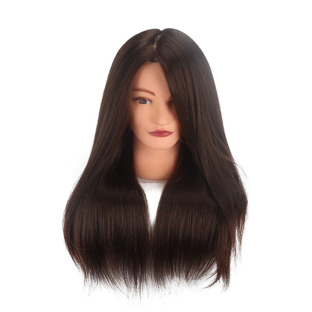 Übungskopf, 100 % Echthaar, 45,7 cm, Braun