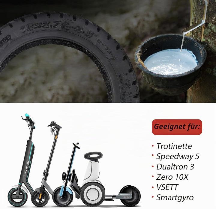 HPGAACD 10x2.75-6.5 Off-Road Vakuumreifen，10 Zoll Elektroroller Umrüstung Reifen für Speedway 5/Dual