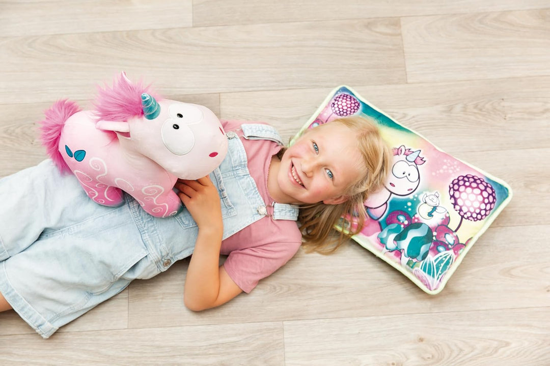 NICI 49107 Kuscheltier Einhorn Midnight Floral 32cm pink stehend-Nachhaltiges Stofftier aus weichem