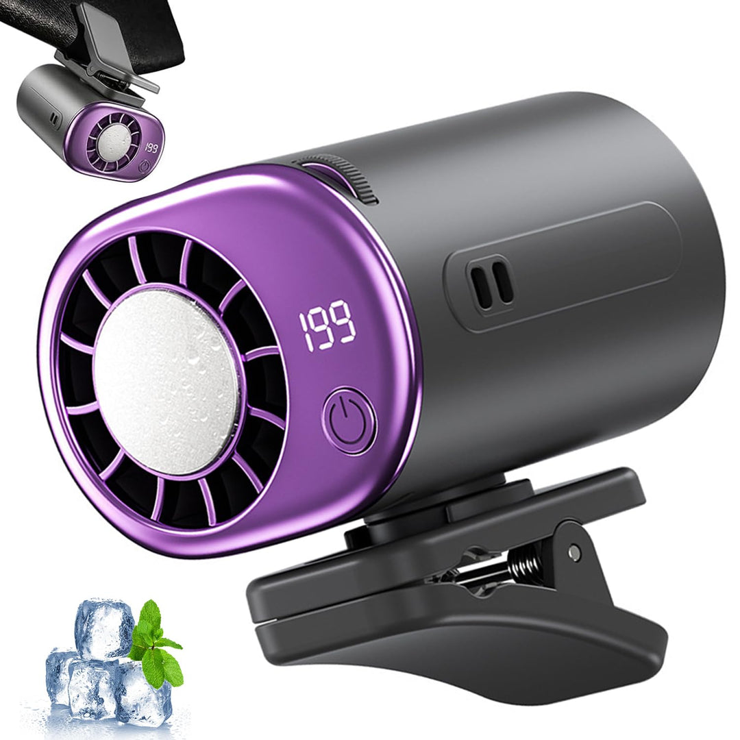 Tragbarer Clip Ventilator, Auto Ventilator 360 ° Drehbarer Auto Kühlventilator, Mini Tischventilator