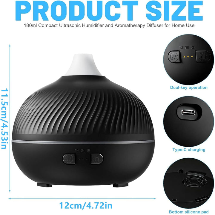 Elektrischer Ätherisches Öl Diffuser,USB Steckdosenbetrieb Leise mit Timer | Elektrischer Aroma Diff