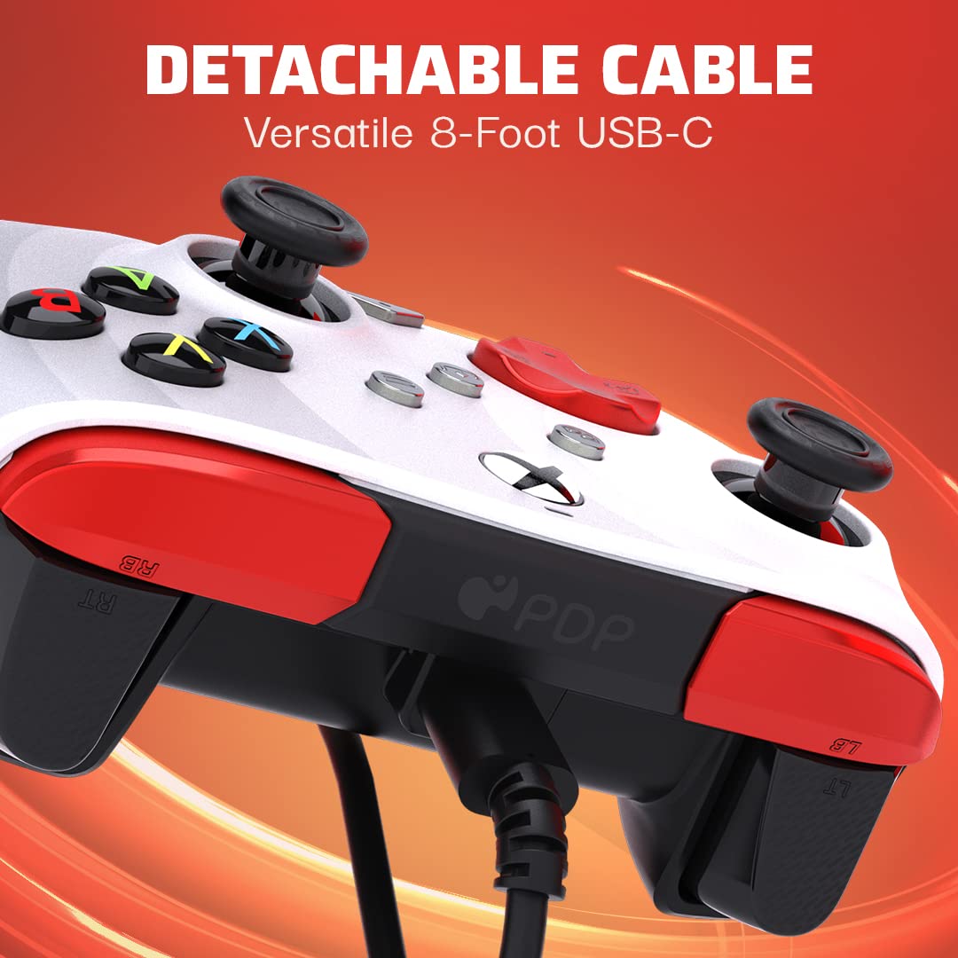 PDP REMATCH XBOX verkabelt Controller RADIAL weiss für Xbox Series X|S, Xbox One, Offiziell Lizenzie
