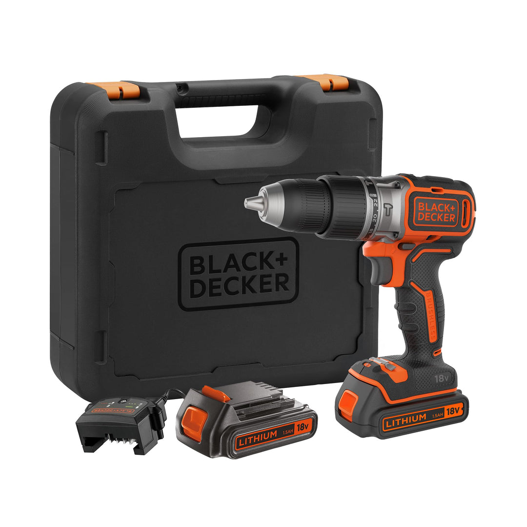 BLACK+DECKER Akku-Bohrhammer mit 18 V und bürstenlosem 2-Gang-Antrieb, 28.000 1/min, 52 Nm Drehmomen
