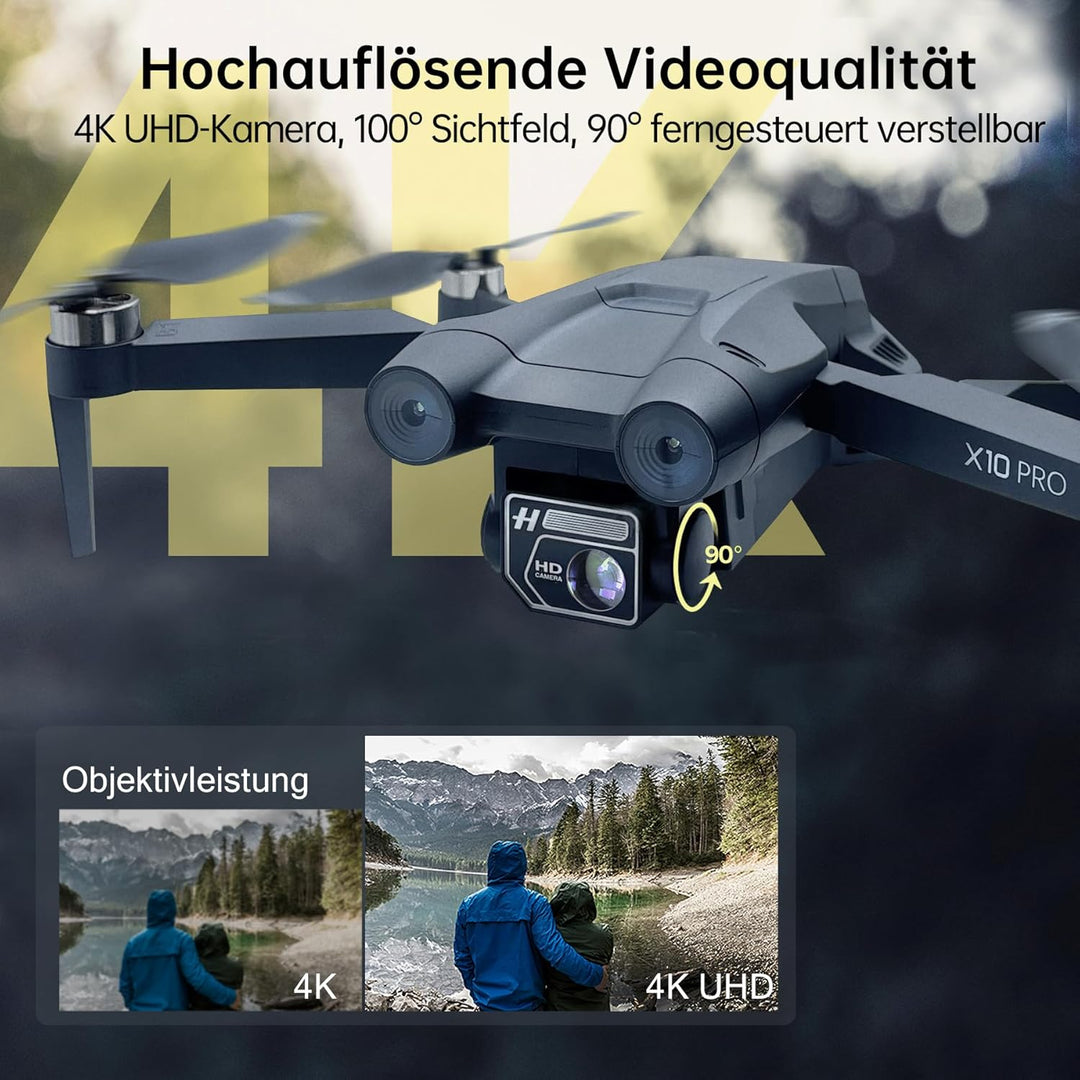 CHUBORY X10 PRO GPS Drohne mit 4K UHD Kamera für Erwachsene | 90 Min Flugzeit & 1000m Steuerreichwei