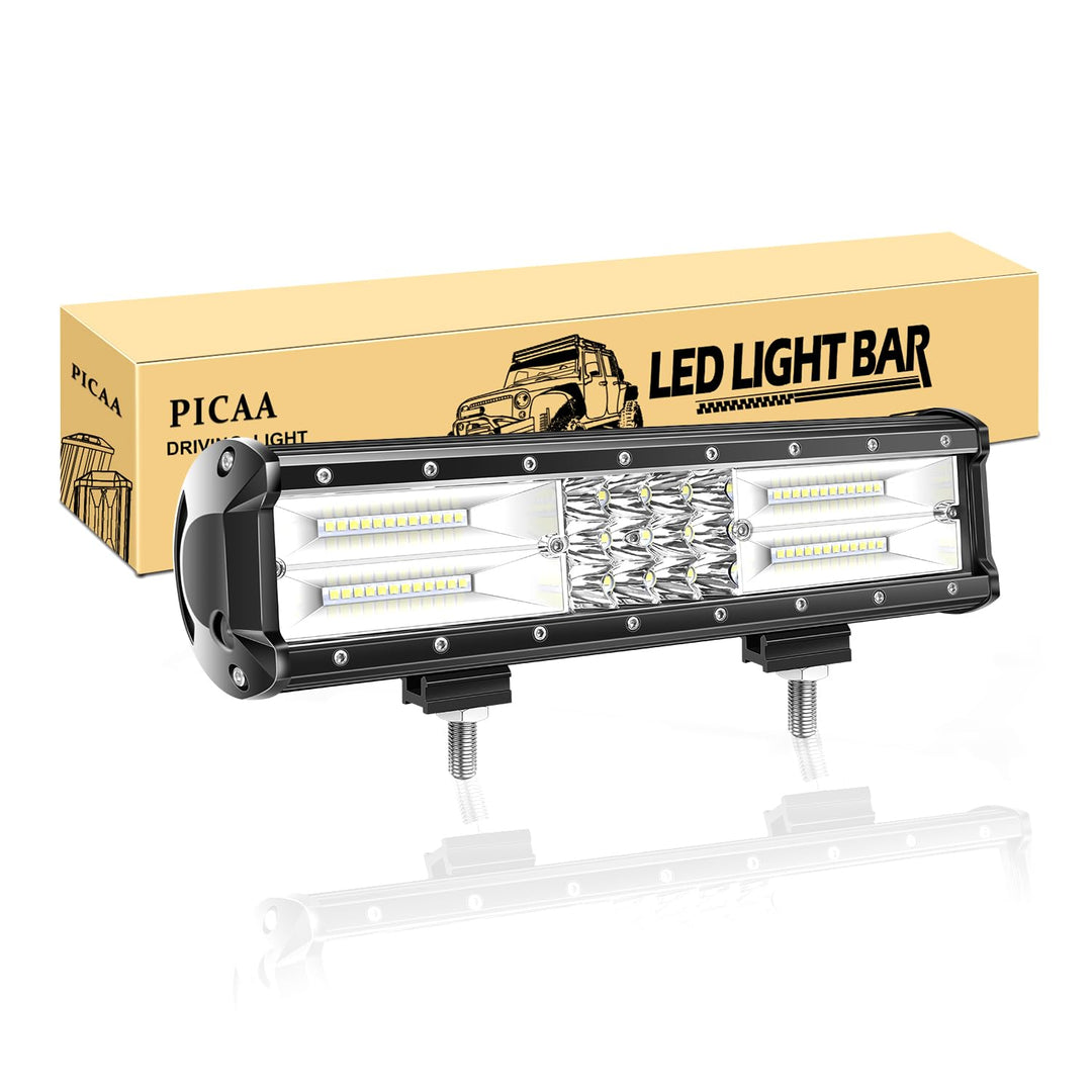 PICAA Led Arbeitsscheinwerfer 12 Zoll 31CM 180W Led Lichtbalken 12V 24V 6000K Led Zusatzscheinwerfer