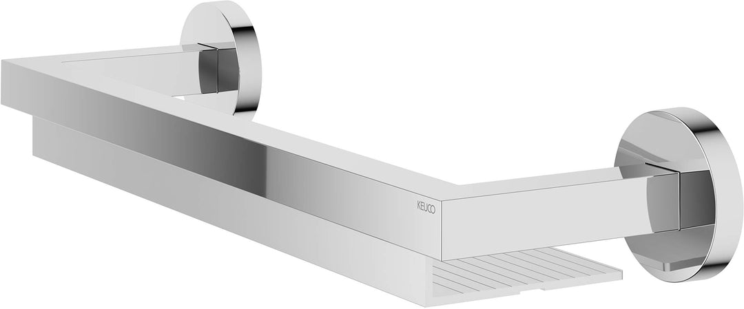 Keuco Duschablage aus Metall hochglanz-verchromt und Aluminium silber eloxiert, 11x40x6cm, Wandmonta