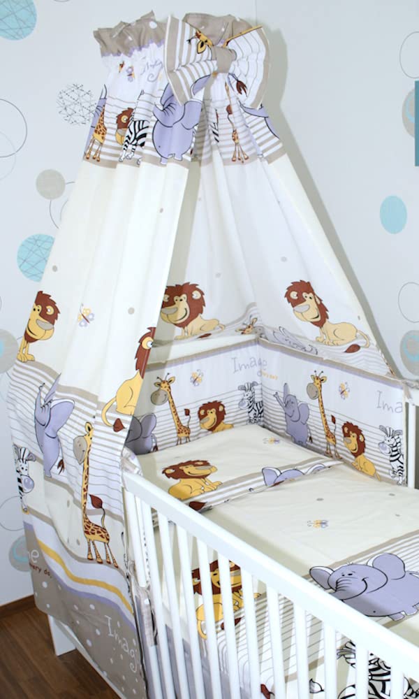 Babybett Himmel Vollstoff - Safari Beige - für Baby Bett Vollstoffhimmel Baumwolle