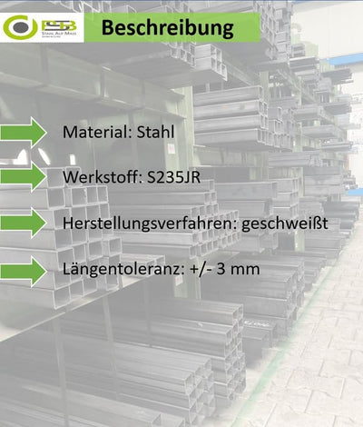 RP-Profil - Anschlagprofil- Anschlagrohr - Rohre für Verglasungen - S235 JRG 2 - #1114 (2000mm) Stah