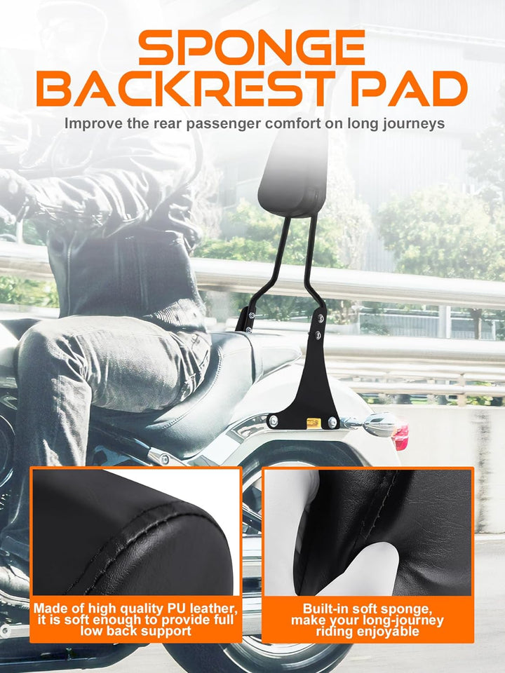 Samger Sissy Bar Hinten Abnehmbare Rückenlehne für Harley Sportster XLH883 XL883R XL883C XLH1200