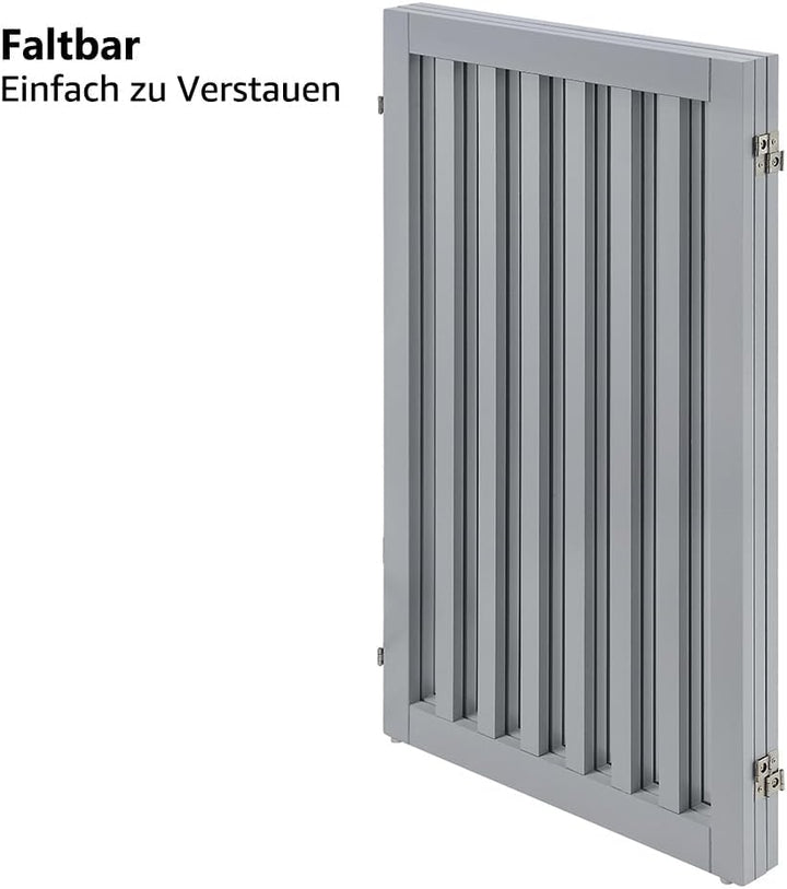 unipaws Absperrgitter, freistehendes Schutzgitter mit Füssen, Treppenschutzgitter ohne Bohren, Holz-