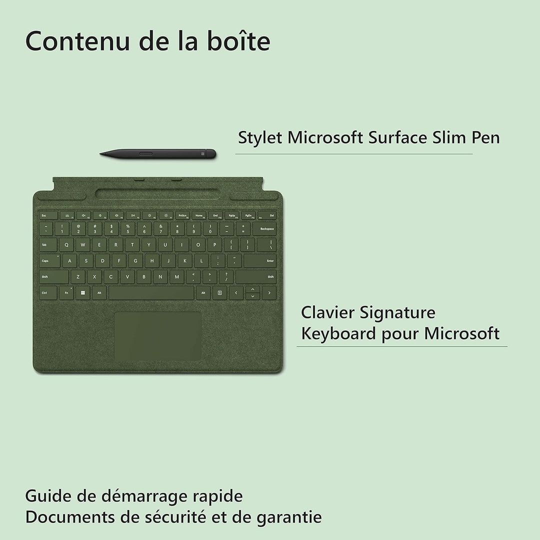 Clavier Microsoft Signature pour Surface Pro avec Stylet Vert forêt Waldgrün Tastatur + Eingabestift